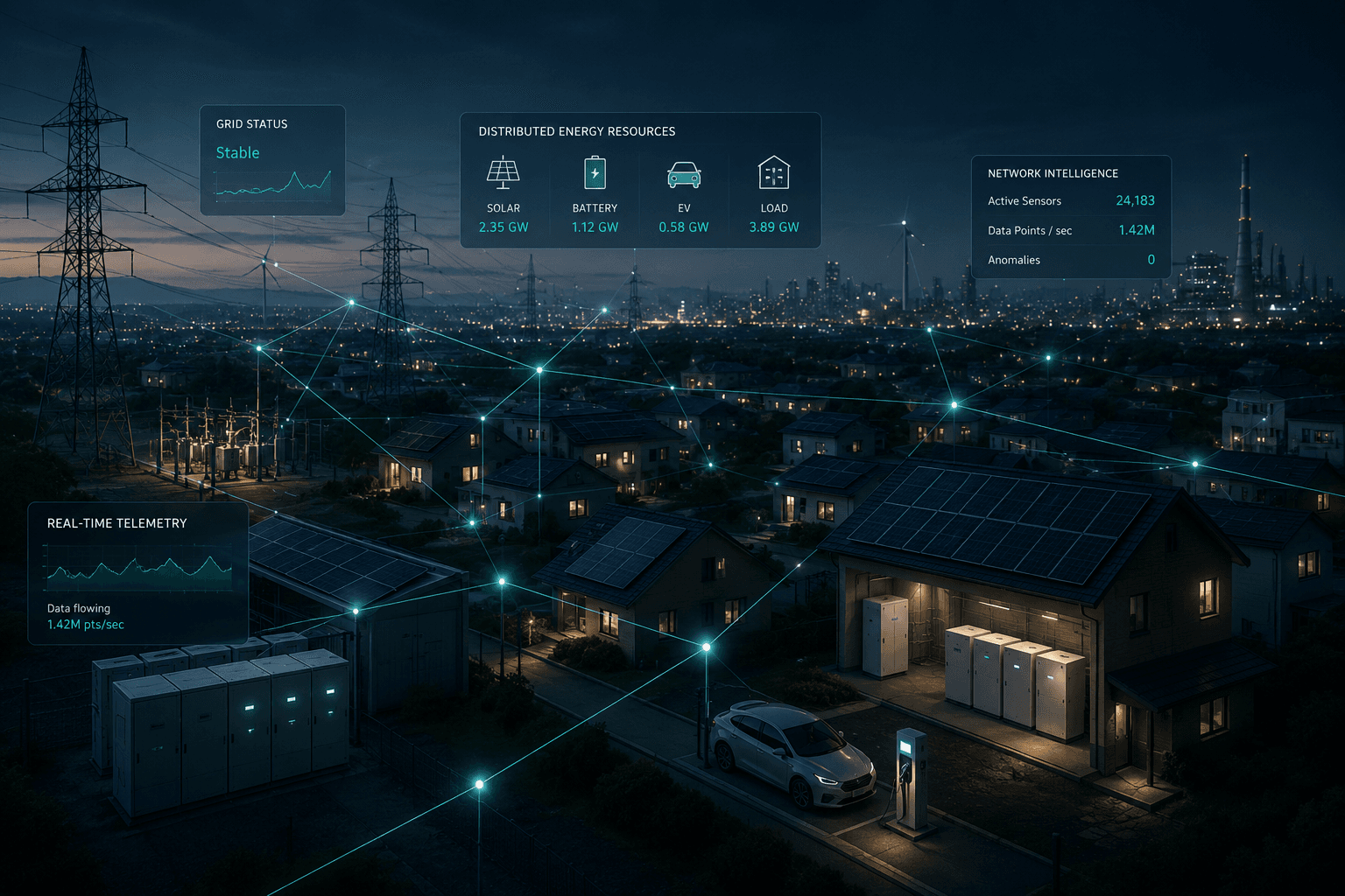AI grid digital twin visualization